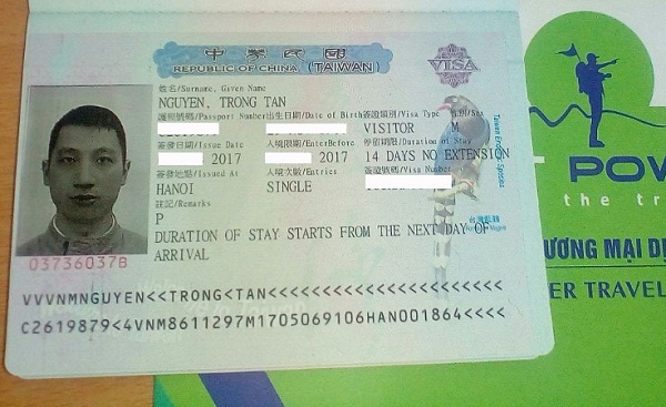 Chúc mừng visa Đài Loan